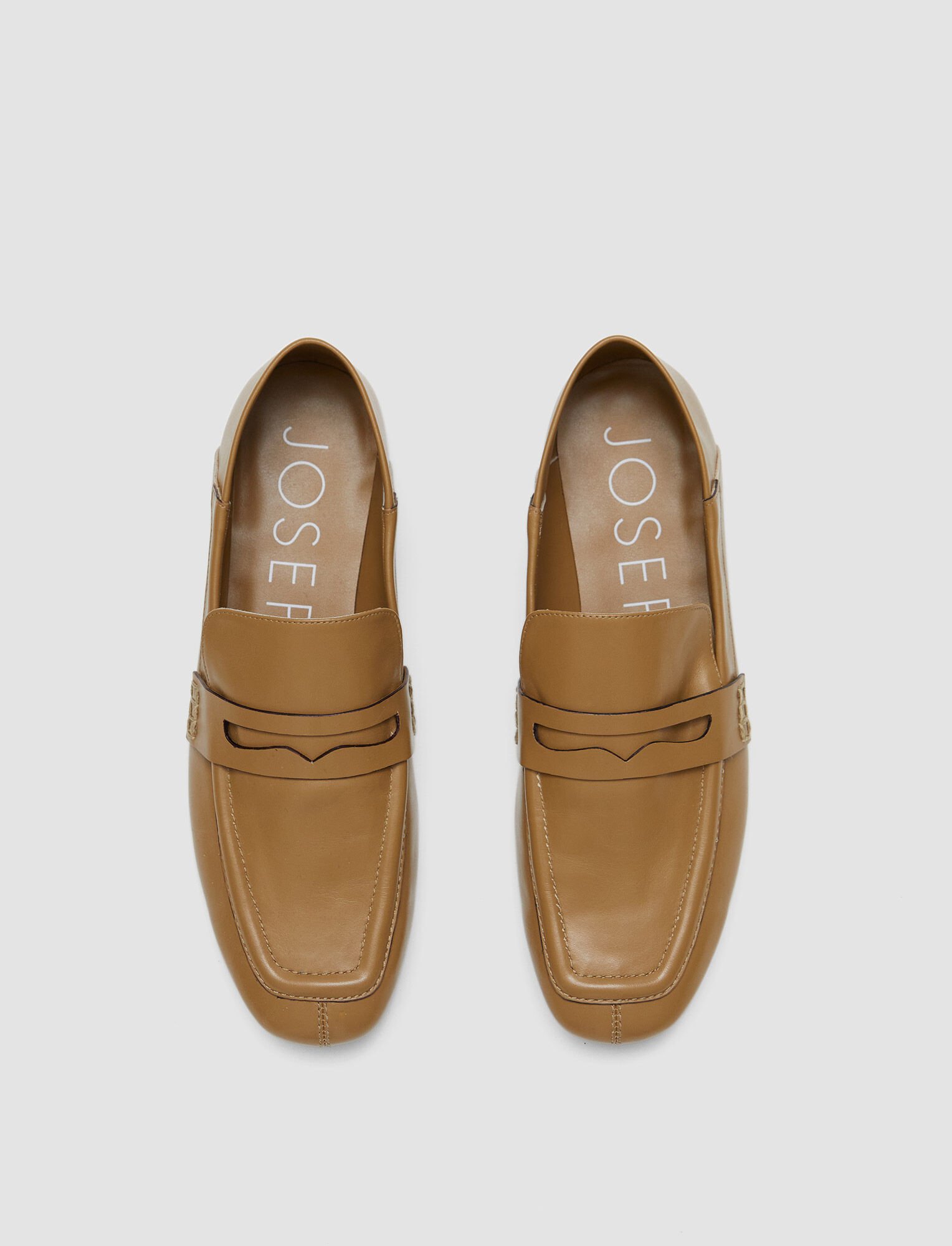 Joseph, Leather Loafers, in Cassonade